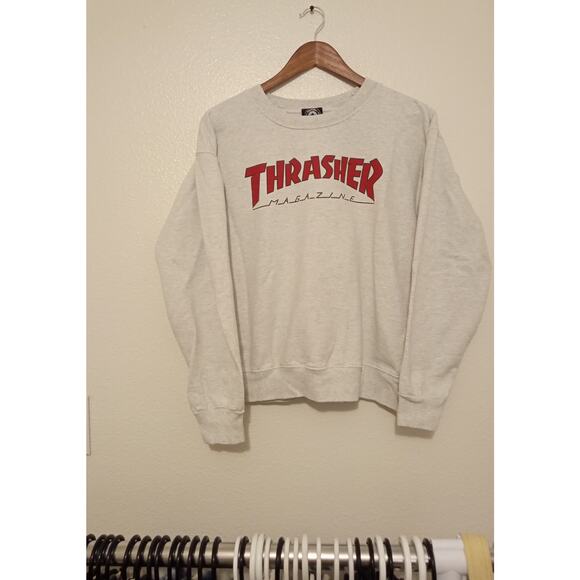 THRASHER magazine Live to Skate Over Sized Sweatshirt Gray SZ S - Picture 1 of 6